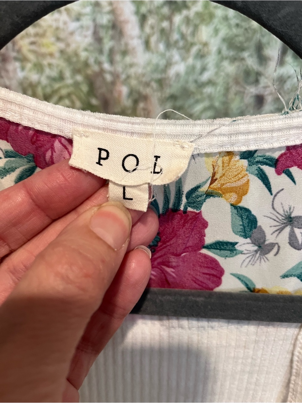 POL Floral Patchwork Handkerchief Tank Top - White & Pink - Picture 4 of 4